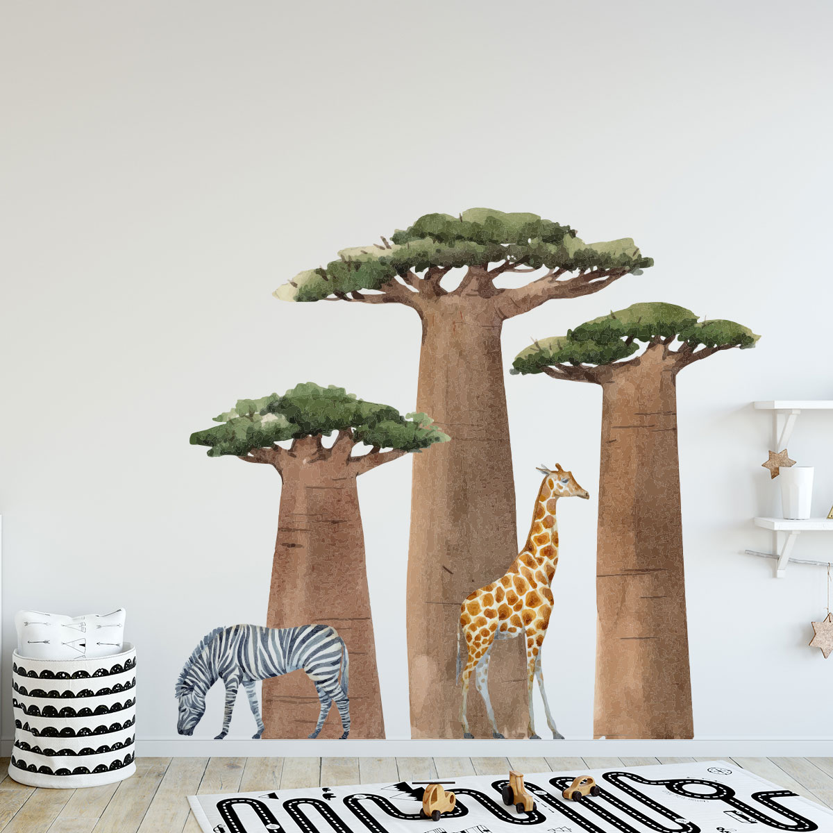 Pegatinas De Pared Temática Jungla Para Niños - Con Animales Como León, Mono Y Leopardo, Para Decorar Dormitorios Y Puertas