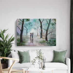 Cuadro Decorativo de Bosque Pintado