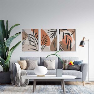 Tríptico Hojas de Plantas Tropicales