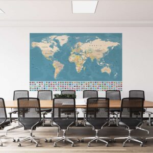 Viniloe de Mapamundi con Banderas