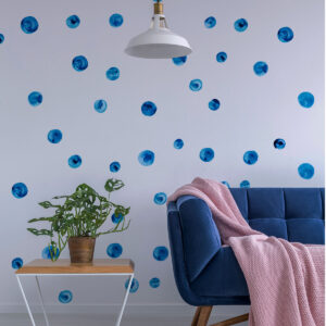 Vinilo Patrón de Puntos de Acuarela Azul