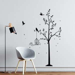 Vinilo Decorativo Árbol con Pájaros