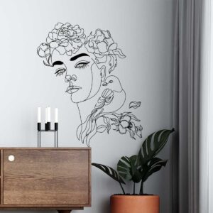 Vinilo de Líneas Mujer con Flores
