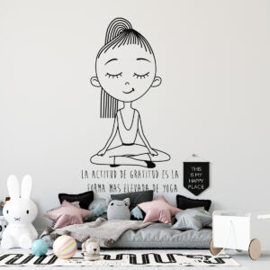 Vinilo Decorativo Infantil Baby Yogi con Texto