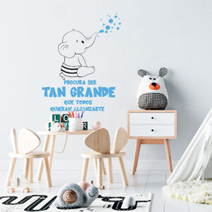 Vinilo Decorativo Infantil Elefante con Texto