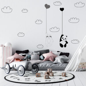 Vinilo Decorativo Infantil Panda y Perezoso