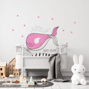 Vinilo Decorativo Infantil de Ballena con Texto