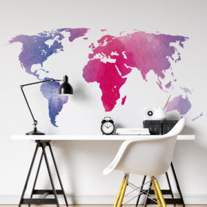 Vinilo Decorativo Mapamundi Acuarela