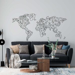 Vinilo Decorativo Mapamundi Geométrico