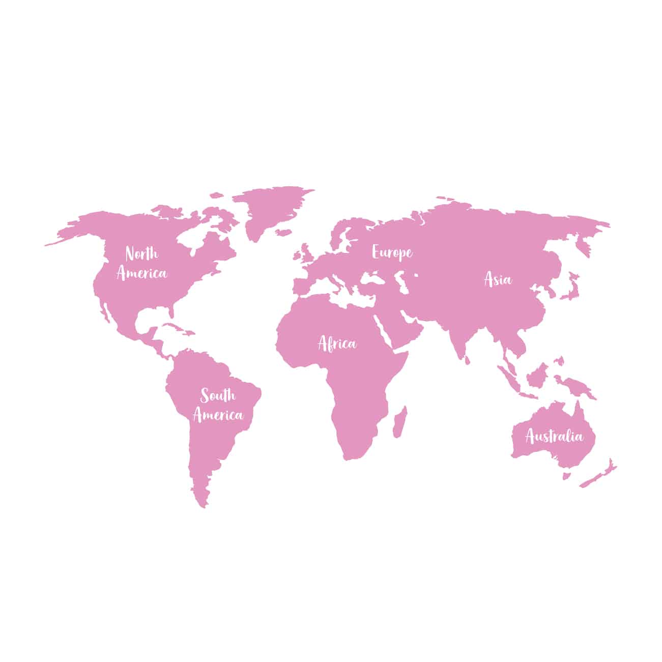 Vinilo de Mapamundi Minimalista con Continentes - Imagen 2