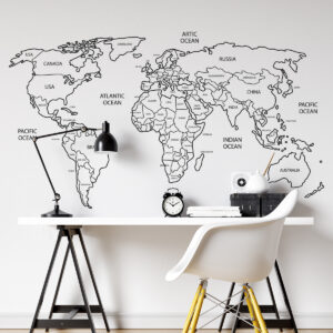 Vinilo Decorativo Mapamundi Político