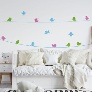 Vinilo Decorativo Pájaros en Alambre