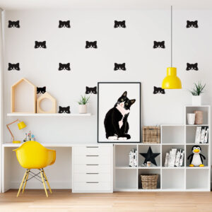 Vinilo Decorativo Patrón Cara de Gato