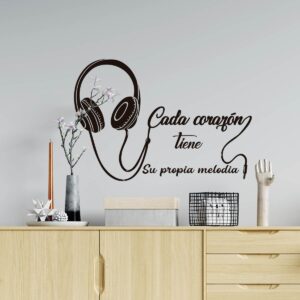 Vinilo Decorativo de Audífonos con Texto