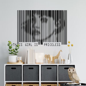 Vinilo Decorativo de Chica en Código de Barras