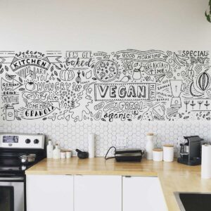Vinilo Decorativo de Doodles para Cocina