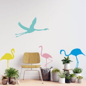Vinilo Decorativo de Flamingos Multicolores