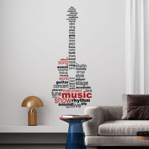 Vinilo Decorativo de Guitarra en Textos
