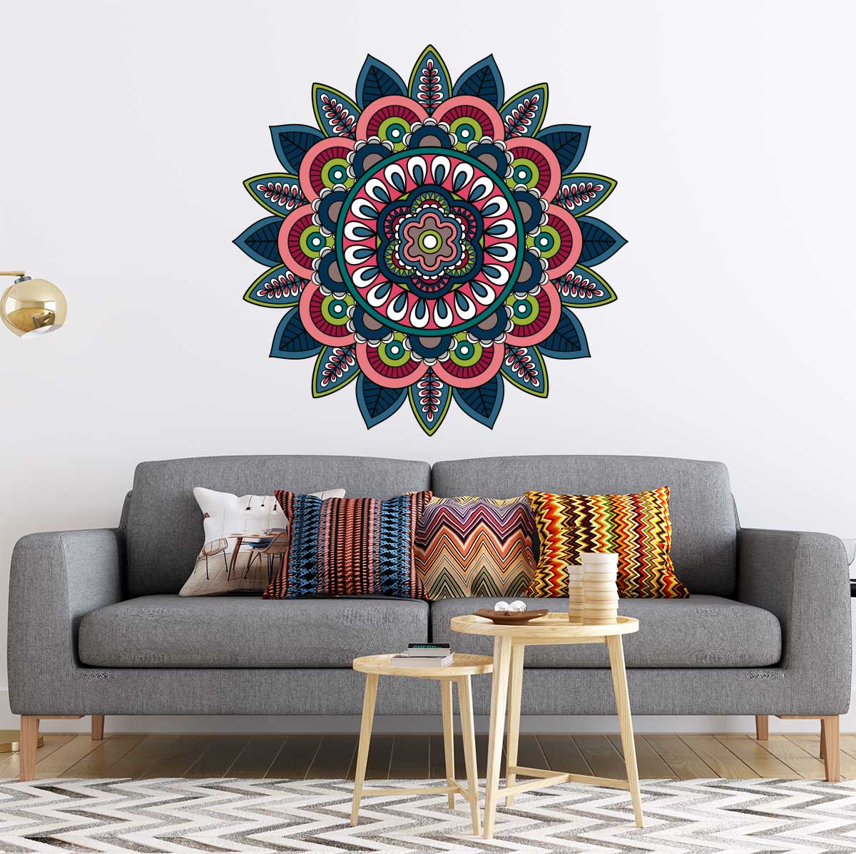 Vinilo Decorativo de Mandala Multicolores