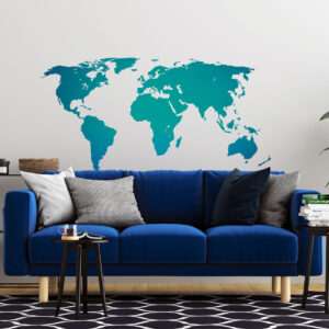 Vinilo Decorativo de Mapamundi Azul