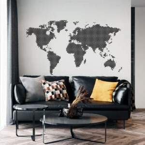 Vinilo Decorativo de Mapamundi Halftone World