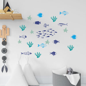 Vinilo Decorativo de Pescados y Plantas Marinas