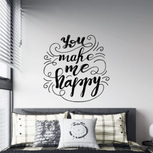 Vinilo Decorativo de Texto You Make Me Happy
