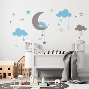 Vinilo Decorativo infantil Oso en la Luna