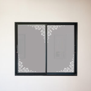 Vinilo Esmerilado Marco Floral