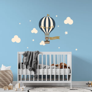 Vinilo Infantil Globo Aerostatico y Nubes