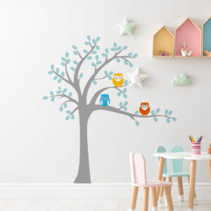 Vinilo Infantil de Arbol con Buhos