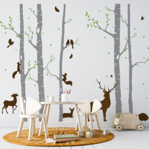 Vinilo Infantil de Bosque con Animales