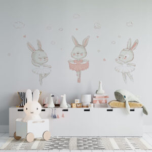 Vinilo Infantil de Conejas Bailarinas