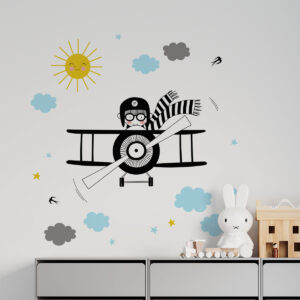Vinilo Infantil de Niño Piloto de Avión