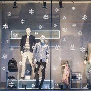 Vinilo Navideño Copos de Nieve