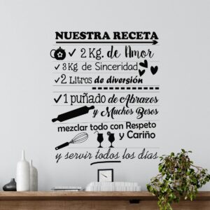 Vinilo de Texto para Cocinas Nuestra Receta