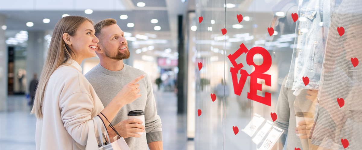Decoración con vinilos adhesivos para san Valentín