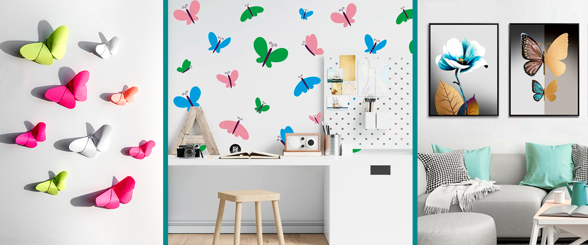 Mariposas decorativas en vinilos de colores Arkanta